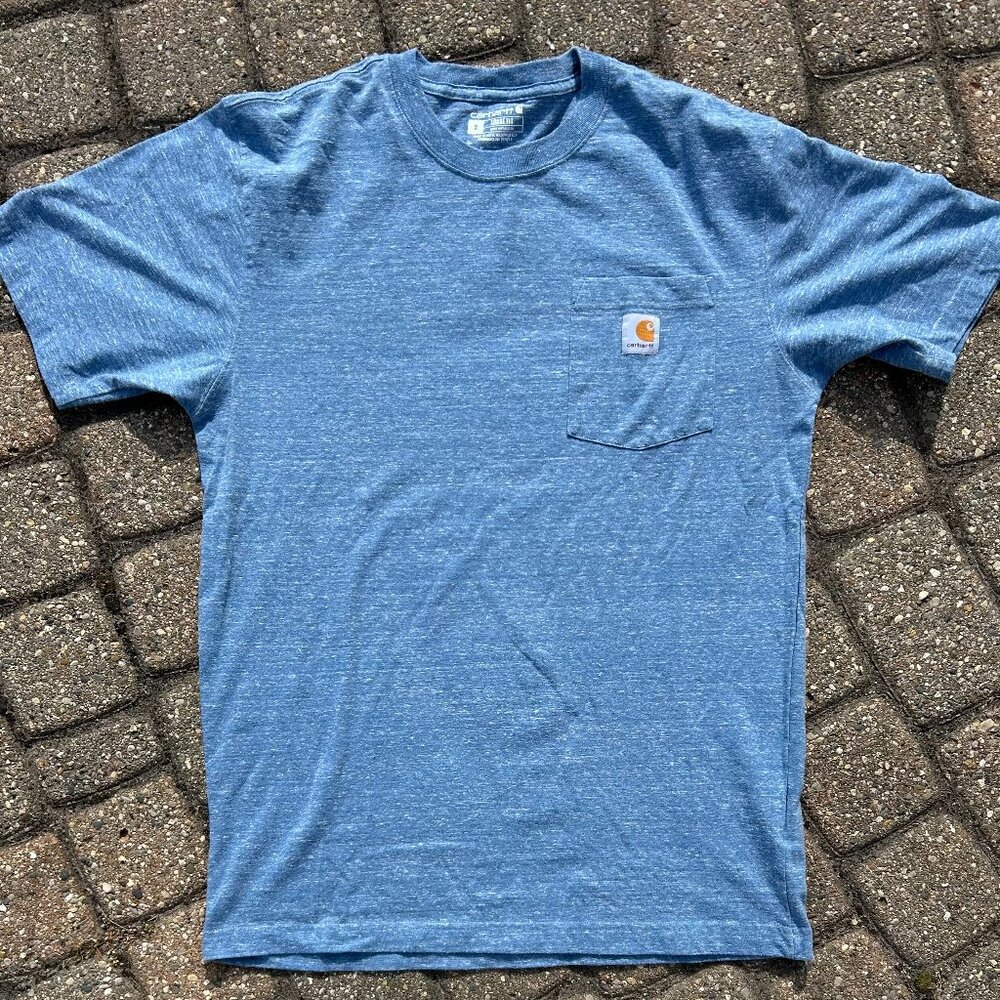 Carhartt Blue Loose Fit Pocket Tee Shirt Sz S